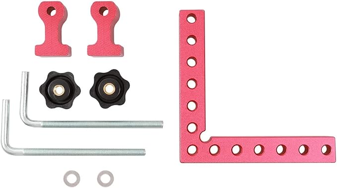 Kipokalor squares Right Angle Clamps, one set of 140mm Aluminium Alloy 90 Degree positioning Woodworking Carpenter tool corner Clamping square for Picture Frame Box Cabinets Drawers (3, 140mm)