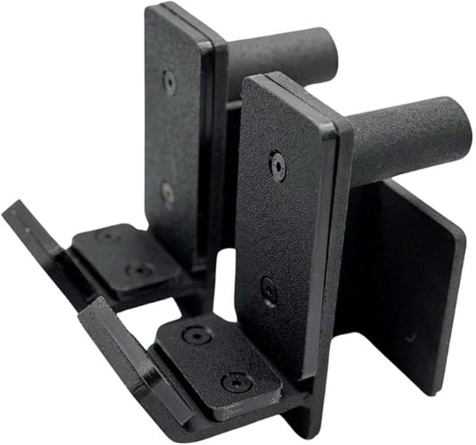 Motv8 J-Hooks for Power Rack, Squat Rack, Cage - Heavy Duty Steel Hooks - Fits 2"x2" Square Tube with 1" Hole - Set of 2