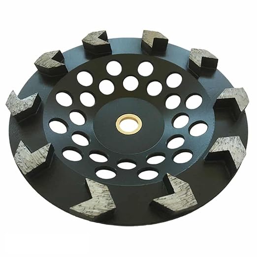 7" High Performance Diamond Grinding Wheels for Concrete, Paint, Epoxy, Mastic, Coating Removal, 3040 Grit, 10 Arrow Segments, 78"-58" Arbor