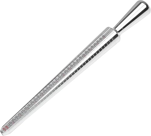 Utoolmart Ring Sizer Measuring Tool, 4 Scales (US, EU, HK and JP) Finger Measuring Stick Ruler Gauge, Aluminum Alloy Ring Measurement Tool, for Man or Women Jewelry Making Measuring