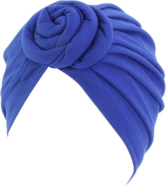 Pre-Tied Top Turban for Women Girls Top Knot Turban Stretchy Headwrap Pre-Tied Bonnet Beanie Cap