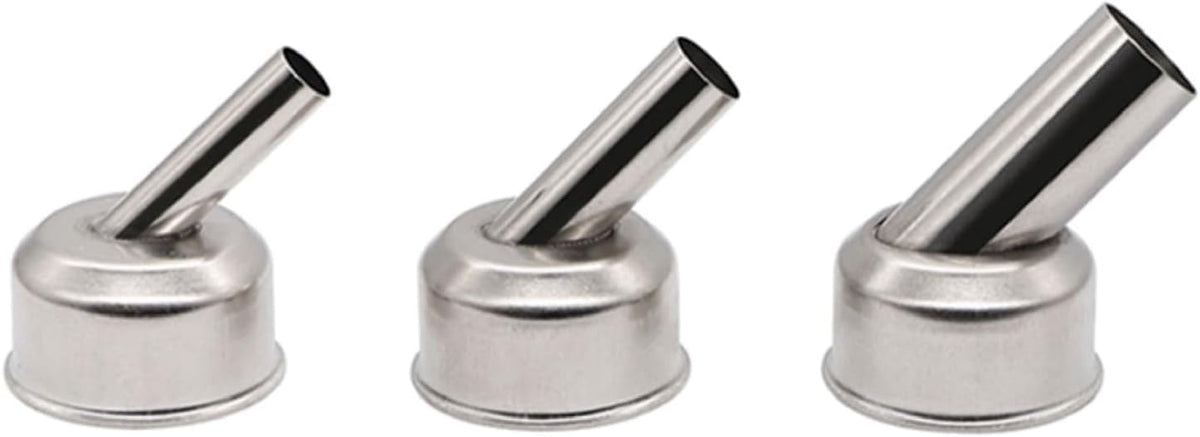 ST-862D Hot Air Gun Nozzles Straight Spiral Bent Heat Gun Nozzle Stainless Steel Welding Accessories for ST-862D Soldering Station Nozzles (45° Bent Hot Air Nozzle, 3Pcs)