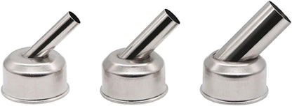 ST-862D Hot Air Gun Nozzles Straight Spiral Bent Heat Gun Nozzle Stainless Steel Welding Accessories for ST-862D Soldering Station Nozzles (45° Bent Hot Air Nozzle, 3Pcs)