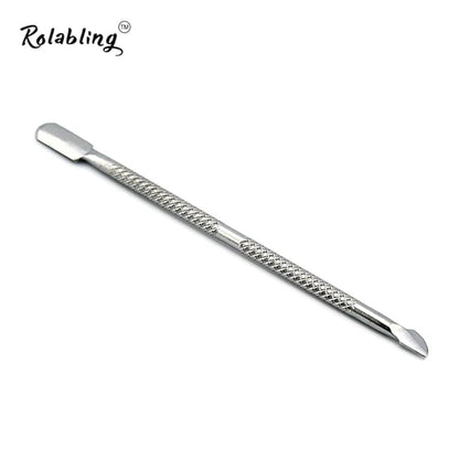 Nail Cuticle Pusher and Spoon Cleaner Professional Stainless Steel Double Ended Cuticle Remover Nail Cutter Manicure Pedicure Nail Care Tool (size-1)