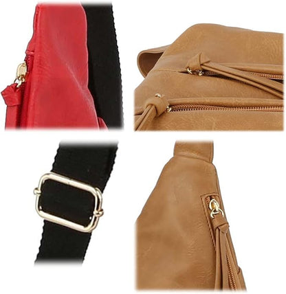 Handbag Republic Fashion Sling Bag Crossbody Vegan Leather Daypack Men Women by Metro Muse (Coffee)