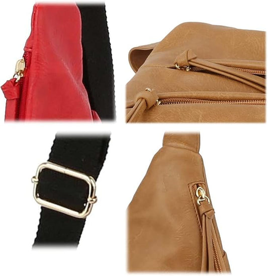 Handbag Republic Fashion Sling Bag Crossbody Vegan Leather Daypack Men Women by Metro Muse (Coffee)