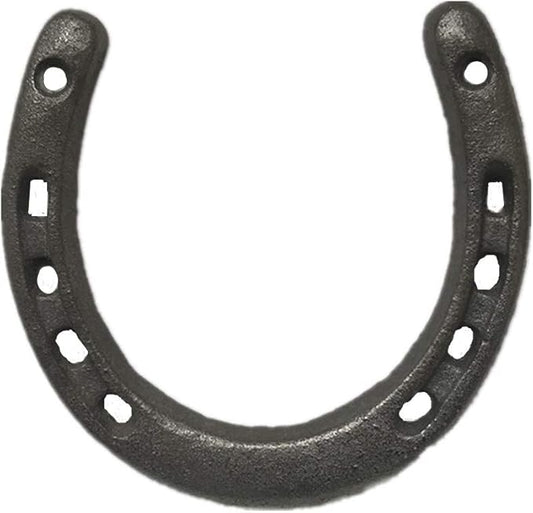 YFUG GO Cast Iron Horseshoe Wall Decor, Medium Horseshoe Durable Cast Iron 5 Holes On Each Side for Indoor Or Outdoor(1 pack)…