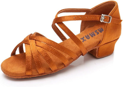 Girls Latin Dance Shoe Low Heel Salsa Dancing Sandals for Women