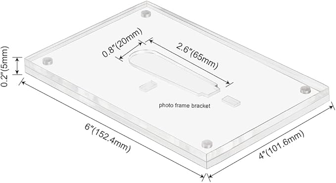 ECOSEAO 4x6 Minimalist Picture Frame Acrylic Glass Photo Frame with Magnetic Desktop Display Horizontally or Vertically