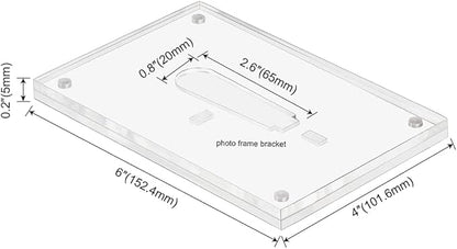 ECOSEAO 4x6 Minimalist Picture Frame Acrylic Glass Photo Frame with Magnetic Desktop Display Horizontally or Vertically