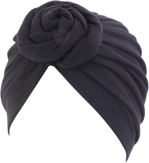 Pre-Tied Top Turban for Women Girls Top Knot Turban Stretchy Headwrap Pre-Tied Bonnet Beanie Cap