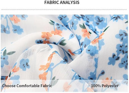 Alafime Women' s Cutecore Floral Print Dresses Y2k Casual Short Sleeve Dress Summer Loose Flowy Streetweras Trendy Clothes