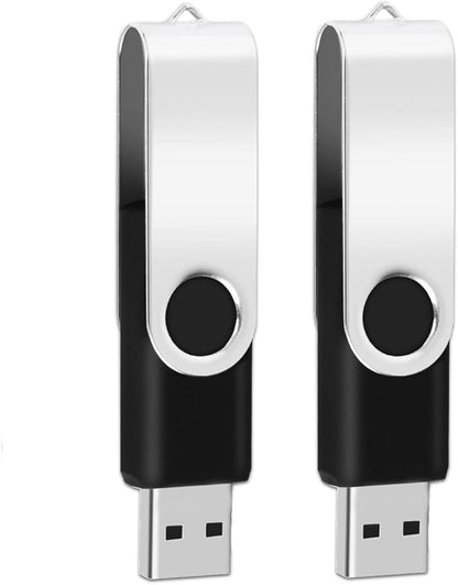 1GB USB Flash Drive 1PCS EASTBULL USB 2.0 Thumb Drive Swivel USB Stick Bulk Gig Stick Memory Stick Metal Thumb Drives (Black)