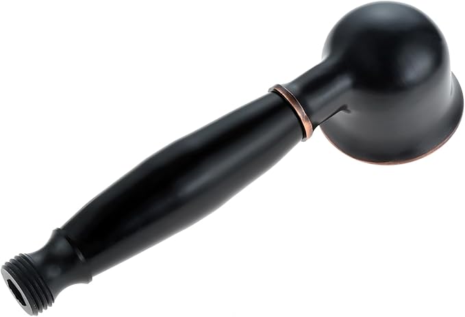 dophee Retro Style G1/2 Connector Brass Hand Shower Head, Nostalgic Telephone Style Fits Most Shower Hose (17cm Long, 5cm Head Diameter), Black
