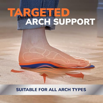 Dr. Scholl’s Advanced Pain Relief Insoles for Men Women, Heavy Duty Orthotics Inserts for Work Shoes & Boots, Plantar Fasciitis & Arch Support, Flat Feet, Shock-Absorbing, Supports up to 340 lbs MEN 7.5-8 WOMEN 8.5-9
