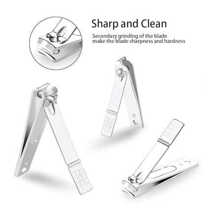 ZIZZON Manicure, Pedicure Kit, Nail Clippers Set of 12Pcs, Professional Grooming Kit, Nail Tools with Luxurious Travel Case Black