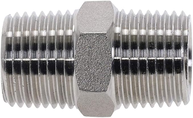 Beduan 12" Male to 12"Male NPT Hex Nipple Stainless Steel Pipe Fitting (Pack of 2)