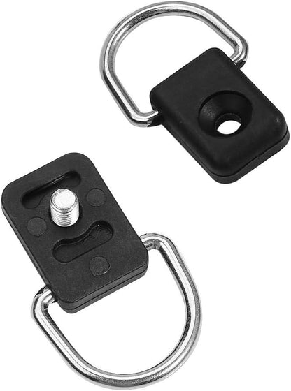 10Pcs Kayak Safety Fitting Boat Fishing Black Rigging D Ring with M6 Screws Used with a Paddle Leash for Canoe Bungee Kit Accessory
