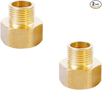 Joywayus 12" G Thread Female  14" NPT Thread Male Brass Pipe Fitting Adapter (Pack of 2)