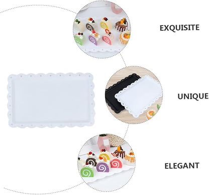 2 Pcs Tray Dessert Holders Trinket Dish Fruit Cake Food Decor Dessert Display Plate Stackable Snack Fruit Decor Cupcake Display Rack Display Shelves Cake Plate Stand White Plastic