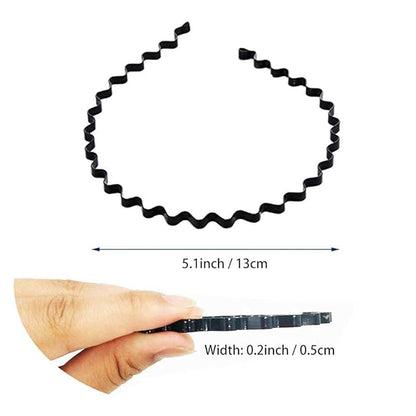 Unisex Universal 5mm Fashion Metal Elastic Black Hair Hoop Hairband Sport Head-wear Accessories