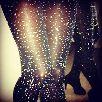 Women's Shimmer Tights Silk Reflections Control Top Pantyhose Sparkly Rhinestone Sheer Stockings