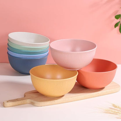 Wheat Straw Bowl Unbreakable Wheat Straw Cereal Bowls For Serving Soup Oatmeal,Ramen,Salad Microwave & Dishwasher Safe Soup And Salad Wheat Straw Cereal Bowls Bowls For Kitchen Cereal (pink)