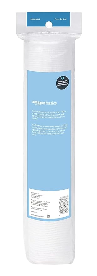 Basics Hypoallergenic 100 Cotton Rounds, 100 Count