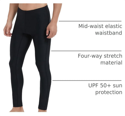 Ubestyle UPF 50+ Men's Active Surfing Water Leggings Swim Pants Swim Tights Beach Pants Sun Protective.