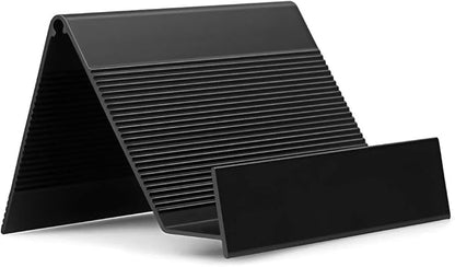 Business Card Holder Aluminum Business Card Display Stand Desktop Organizer, High-end New Series (Black) 2 Pack