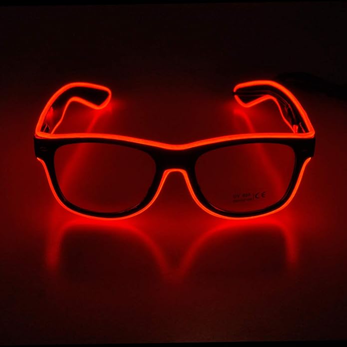 Aquat Light up EL Wire Neon Rave Glasses Glow Flashing LED Sunglasses Costumes for Party, EDM, Halloween RB01
