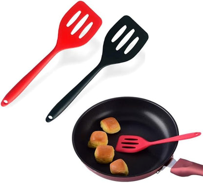 1PCS Silicone Slotted Spatula,Silicone Turner Fish Frying Pan Scoop Fried Shovel Spatula Non Stick Cooking Spatula for Kitchen(gray Large)