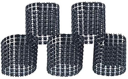 Napkin Rings, Gold Napkin Rings Buckles for Table Decorations, Wedding, Dinner,Party, DIY Decoration,Set of 50 (Black)