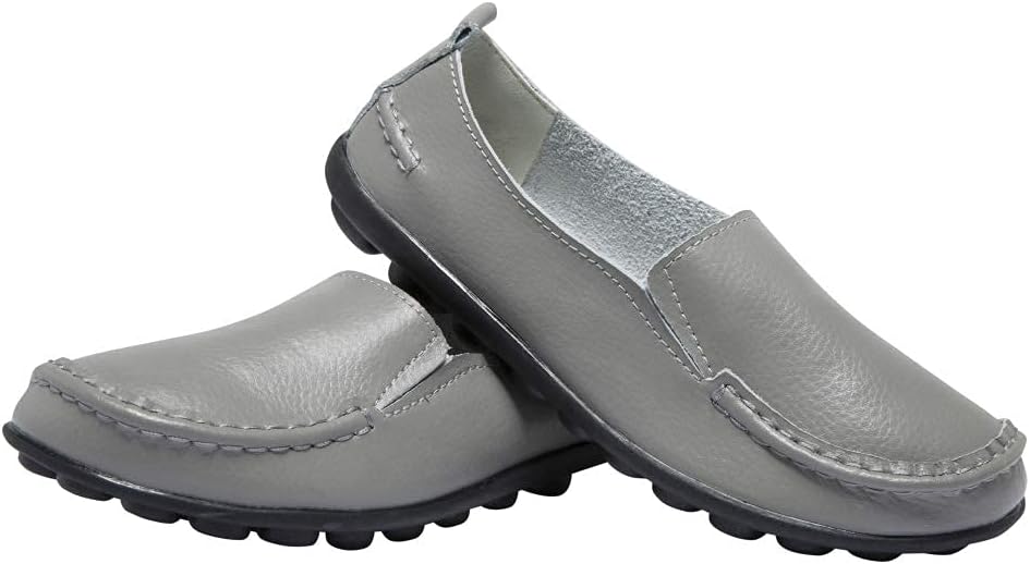 6.5 Size, ANYUETE Women’s Leather Slip On Loafers, Comfortable Walking Flats, Casual Driving Shoes for Work, Office and Daily Wear.