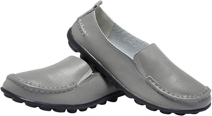 6.5 Size, ANYUETE Women’s Leather Slip On Loafers, Comfortable Walking Flats, Casual Driving Shoes for Work, Office and Daily Wear.