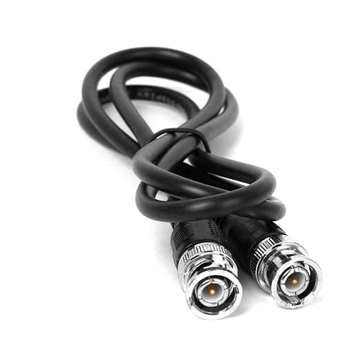 1m BNC Cable - RG58 Coaxial Cable for CCTV Camera - BNC Male to BNC Male Connectors