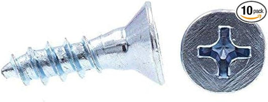 Prime-Line 9036724 Wood Screws, Flat Head, Phillips Drive, #16 X 1 in, Zinc Plated Steel (10 Pack)