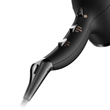 Andis 80750 1875-Watt Tourmaline Ceramic Ionic Salon Hair Dryer with Diffuser, Fast Dry Low Noise Blow Dryer, Travel Hairdryer for Normal  Curly Hair, Soft Grip, Black