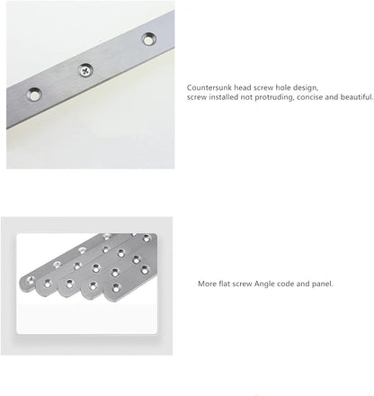 Stainless Steel Straight Brace, 4PCS Flat Straight Braces for Wood, Stainless Steel Straight Brackets with Screws