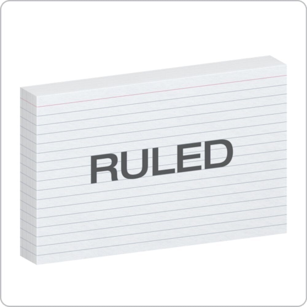 Oxford Ruled Index Cards, 5" x 8", White, 100/Pack (51)