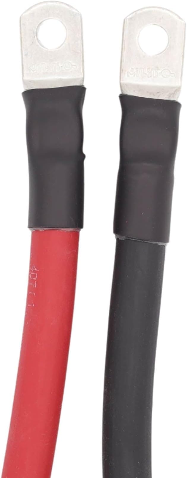 10 AWG Battery Cables with Terminals, Positive and Negative Wires Pure Copper, Solar Power Inverter, Welding, Golf Cart, Motorcycle (Red and Black, 2 FT (24 in), 12" Lugs on Both Ends, 2pcs)