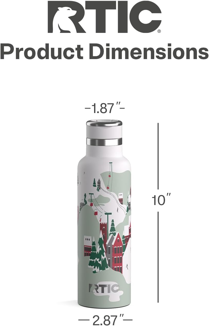 20oz Journey Water Bottle Ceramic Lined Metal Stainless Steel Vacuum Insulated, BPA Free, Reusable, for Water, Hot and Cold Drinks, Travel, Sports, Camping, Apres Ski