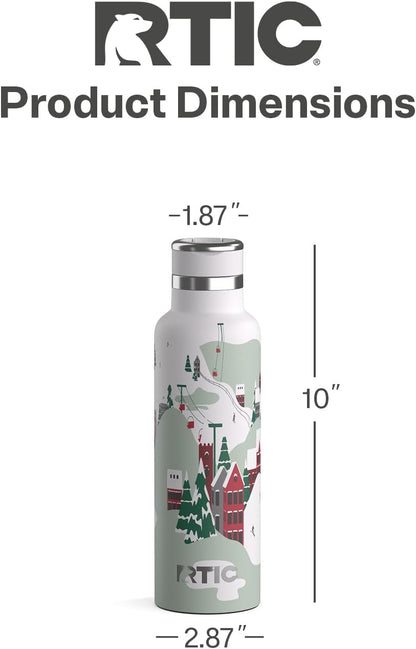 20oz Journey Water Bottle Ceramic Lined Metal Stainless Steel Vacuum Insulated, BPA Free, Reusable, for Water, Hot and Cold Drinks, Travel, Sports, Camping, Apres Ski