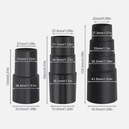 3Pcs Vacuum Hose Adapter,1-38 inch to 1-14" ,1-12" to 1-38" to 1-14" ,1" to 1-18" to 1-38" to 1-58" Vacuum Adapter,for Wet Dry Shop Vac Cleaner