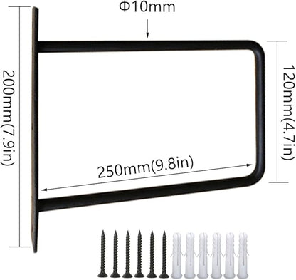 Solid Shelf Brackets, Metal Brackets, 2 Pieces, Heavy Duty Brackets, Industrial Shelf Brackets, Wall Brackets, Decoration Shelf Brackets, Black (5 inches)