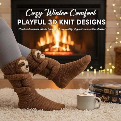 Animal Socks - 2026 New Hug Socks, Sloth socks, Cute Funny 3D Knit Animal Sock for Women Kids Christmas Gifts