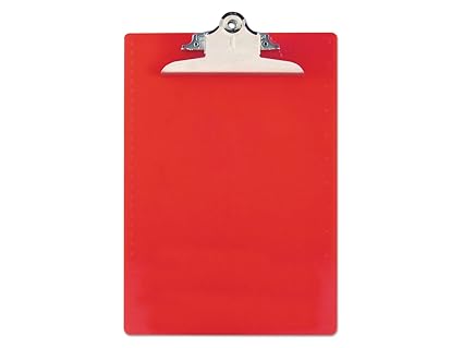 AbilityOne - 7520013863670 - Recycled Plastic Clipboard wScreen Printed Ruler - RedWhite