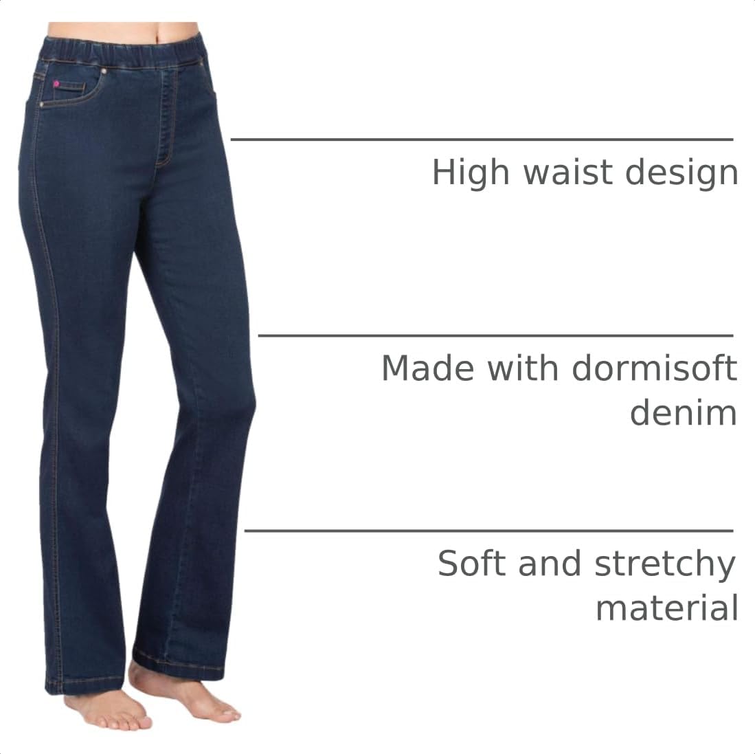 PajamaJeans Women's High Waist Palazzo Curvy Jeans