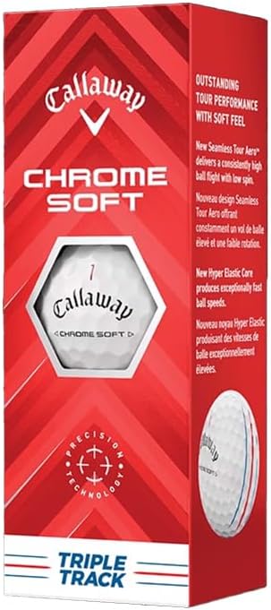 Callaway Golf Balls Chrome Soft Triple Track Balls, White, Pack of 3, BL CG CHRMSFT 24 TRPLTRK 3B PK