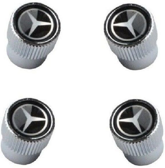 Mercedes Benz Genuine Q-6-40-8126 - Valve STEM CAPS, Black with Silver Star